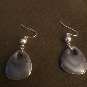 gray and black marble earrings